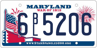 MD license plate 6BL5206