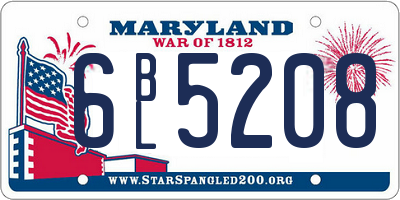 MD license plate 6BL5208