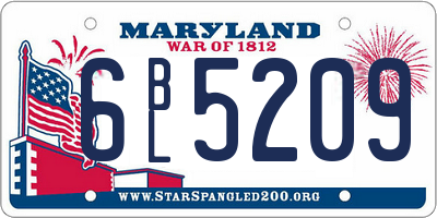 MD license plate 6BL5209