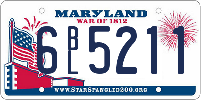 MD license plate 6BL5211