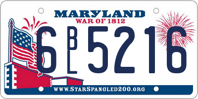 MD license plate 6BL5216
