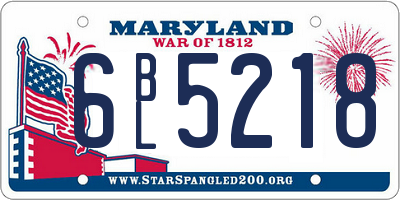 MD license plate 6BL5218