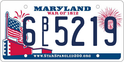 MD license plate 6BL5219
