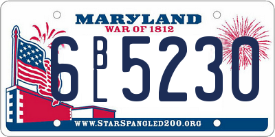 MD license plate 6BL5230