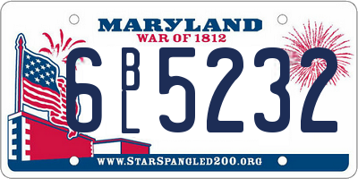 MD license plate 6BL5232