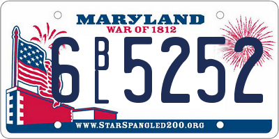 MD license plate 6BL5252