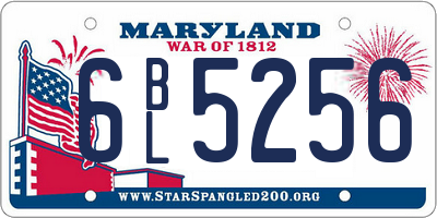 MD license plate 6BL5256