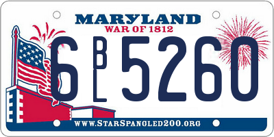 MD license plate 6BL5260