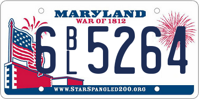 MD license plate 6BL5264