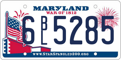 MD license plate 6BL5285