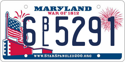 MD license plate 6BL5291