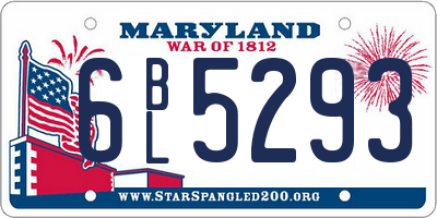 MD license plate 6BL5293