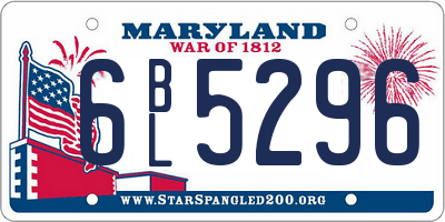 MD license plate 6BL5296