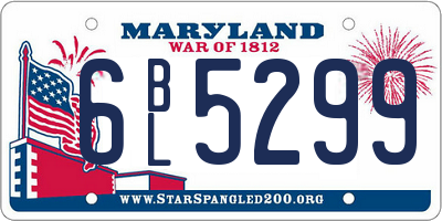 MD license plate 6BL5299