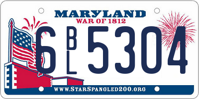 MD license plate 6BL5304