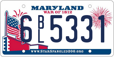 MD license plate 6BL5331