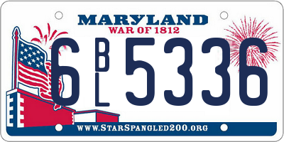 MD license plate 6BL5336