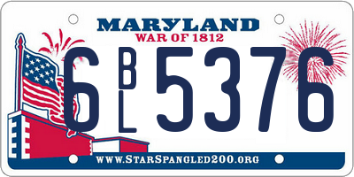 MD license plate 6BL5376