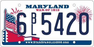 MD license plate 6BL5420