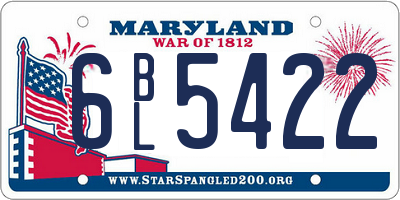 MD license plate 6BL5422
