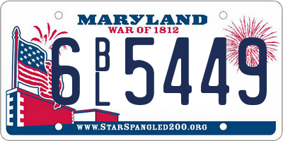 MD license plate 6BL5449