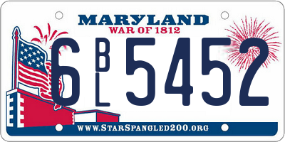 MD license plate 6BL5452