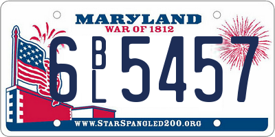 MD license plate 6BL5457