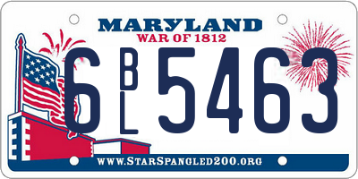 MD license plate 6BL5463
