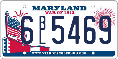 MD license plate 6BL5469