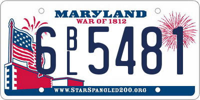MD license plate 6BL5481