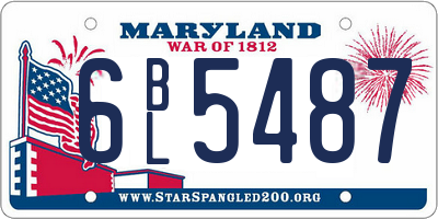 MD license plate 6BL5487