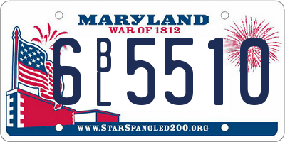 MD license plate 6BL5510