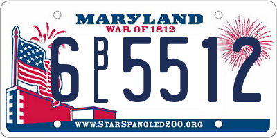 MD license plate 6BL5512