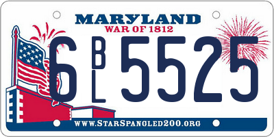 MD license plate 6BL5525