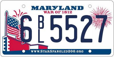MD license plate 6BL5527