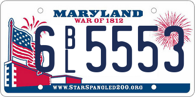 MD license plate 6BL5553
