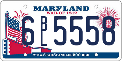 MD license plate 6BL5558