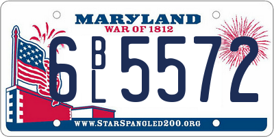 MD license plate 6BL5572