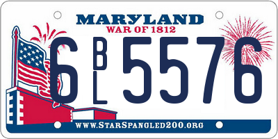 MD license plate 6BL5576