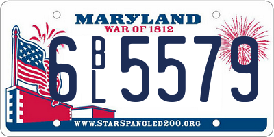 MD license plate 6BL5579