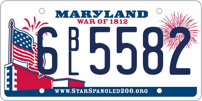 MD license plate 6BL5582