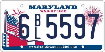 MD license plate 6BL5597