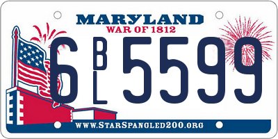 MD license plate 6BL5599