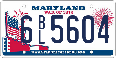 MD license plate 6BL5604