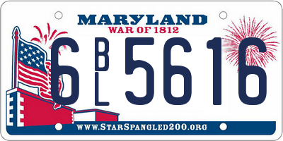 MD license plate 6BL5616