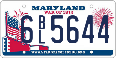 MD license plate 6BL5644