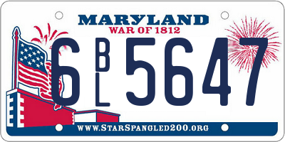 MD license plate 6BL5647
