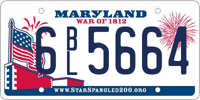 MD license plate 6BL5664