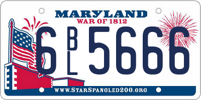 MD license plate 6BL5666