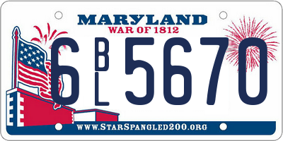 MD license plate 6BL5670